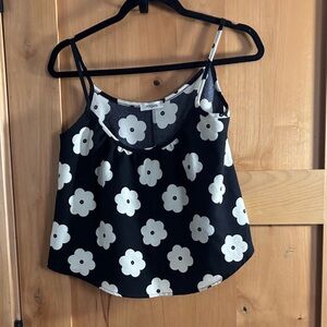 Persaya Black and White Floral Camisole